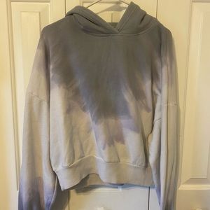 American Eagle cropped purple tie dye hoodie